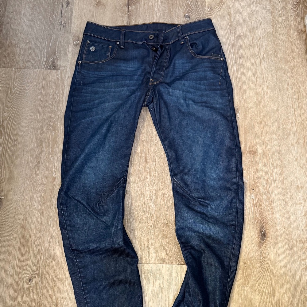 G Star Raw Jeans Men 32x34 Blue Arc 3D Slim Denim Pants, Pre-Owned